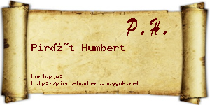 Pirót Humbert névjegykártya